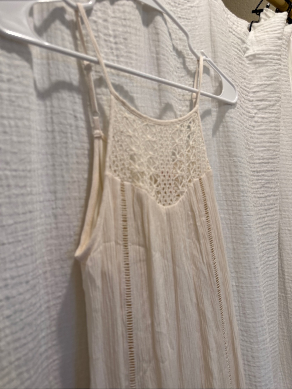 Mossimo Cream Crochet High Neck Halter Maxi Dress - Picture 4 of 8
